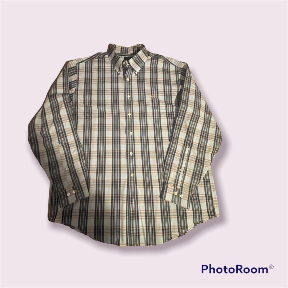 🐑Brooks Brothers-346 Regular Fir window pane sport shirt-XL🐑